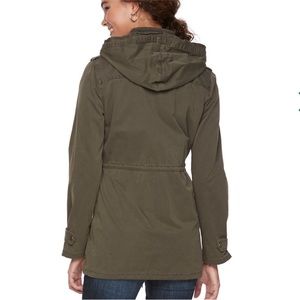 Apt 9 Olive Green Cotton Lightweight Parka Transitional Fall Spring Jacket Large